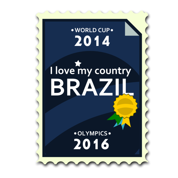 Brazil Olympics and World Cup postal stamp vector image