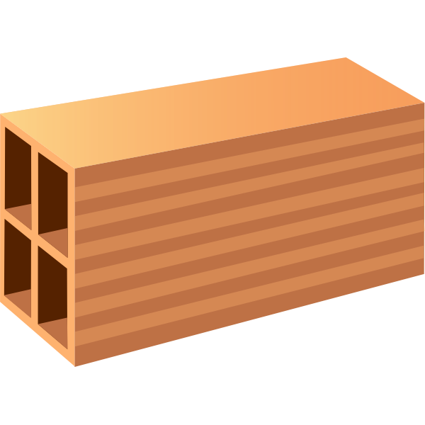 Hollow brick in 3D vector image