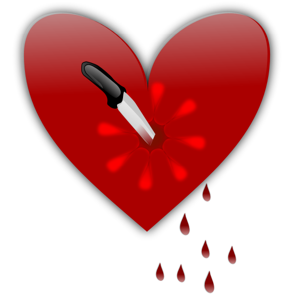 Broken heart vector clip art graphics
