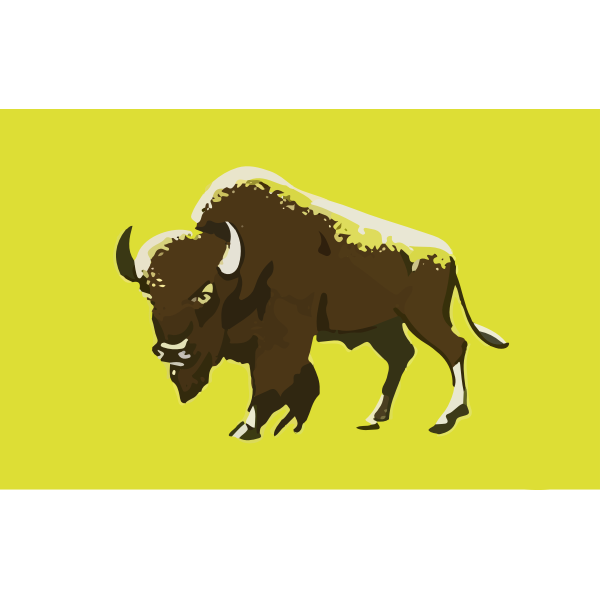 Buffalo with green background