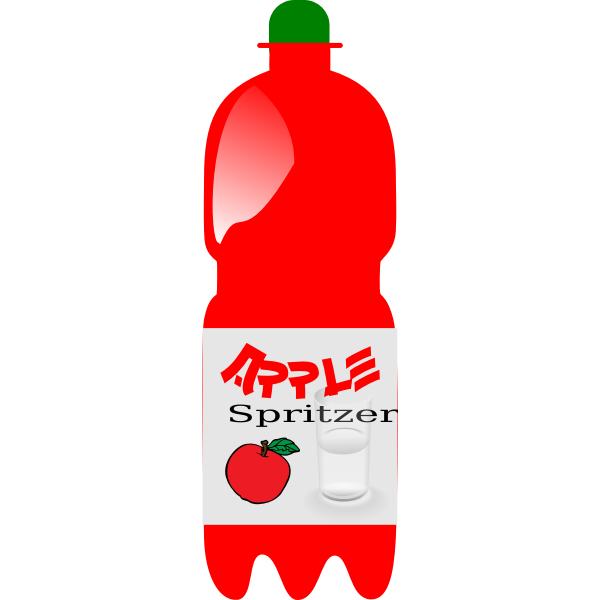 A bottle of apple spritzer vector drawing