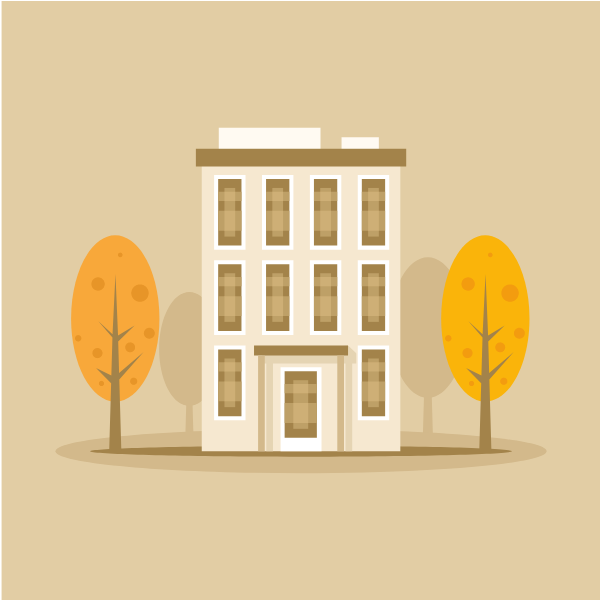 Residential building autumn season