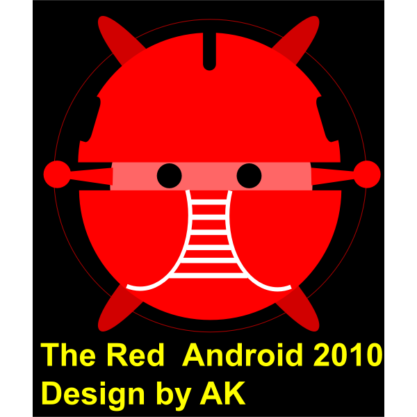 android, red android, robot bujung