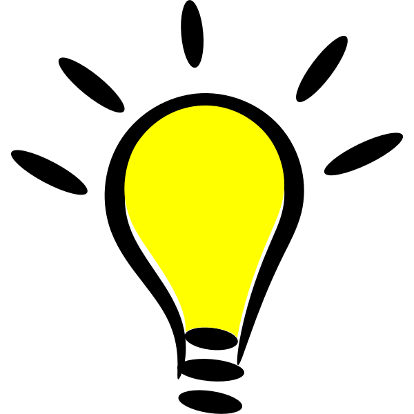 lit light bulb drawing