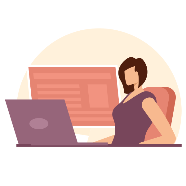 Woman Working at Office Desk