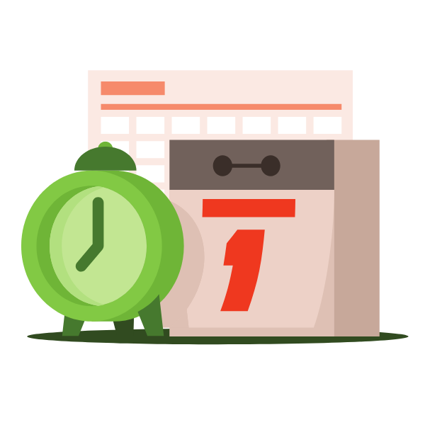 Clock and calendar icons