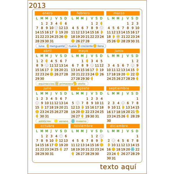 calendario 2013 Sans