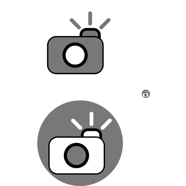 Camera with flash icon vector clip art