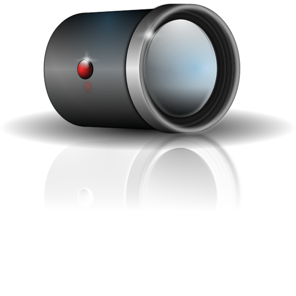 Camera lens attachment with shadow vector clip art