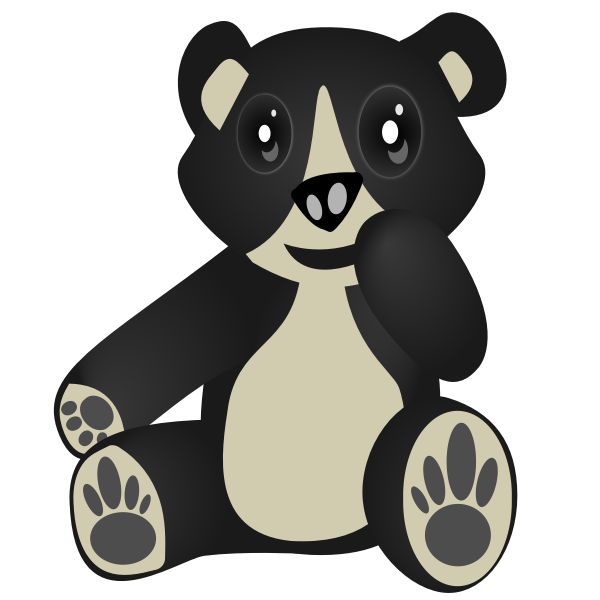 Vector clip art of sitting and laughing bear