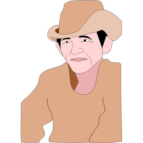 Vector image of cartoon cowboy