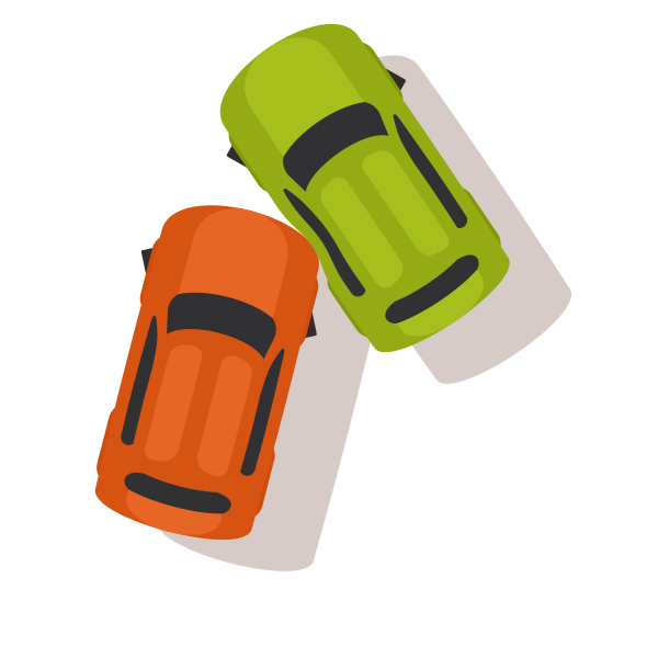Top View of Two Cars In Accident