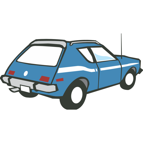 Blue hatchback car