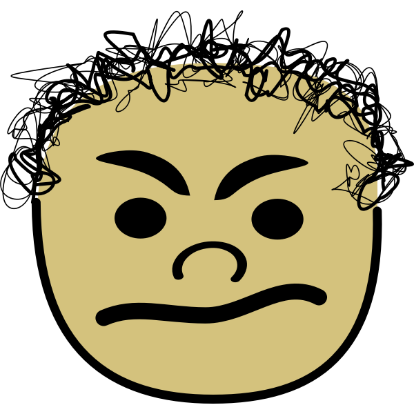 Vector image of comic angry kid avatar
