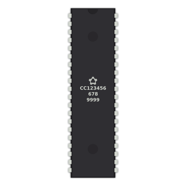 Generic 40-pin IC chip vector graphics