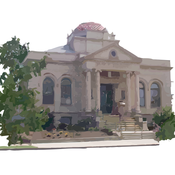 Carnegie Library Building vector clip art