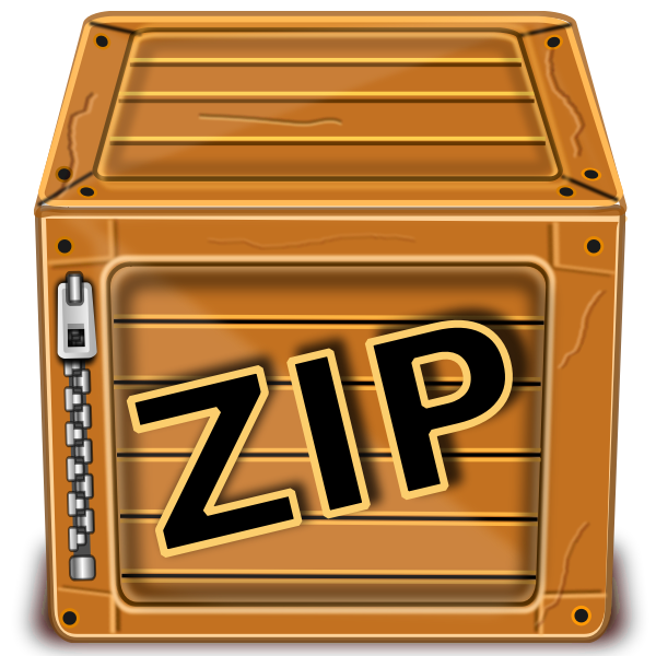 Vector graphics of wooden box with zipper