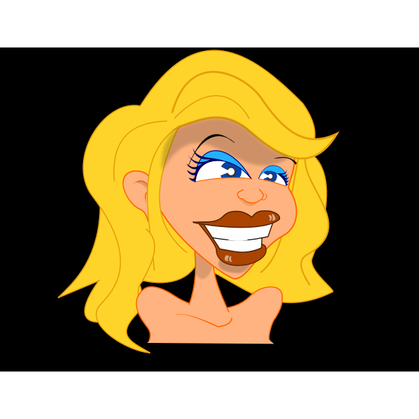 Vector clip art of blonde girl smiling | Free SVG