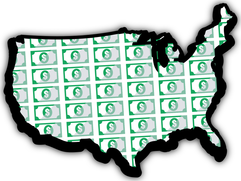 Cash Money USA map