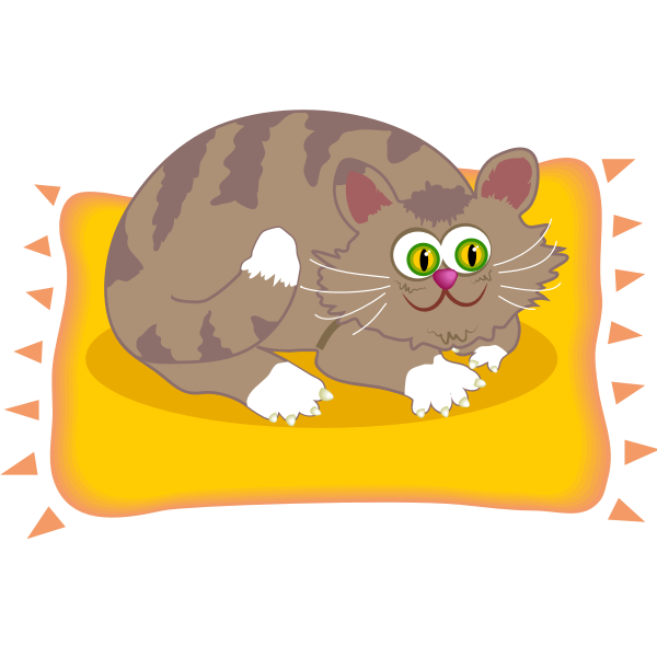 Cat on mat