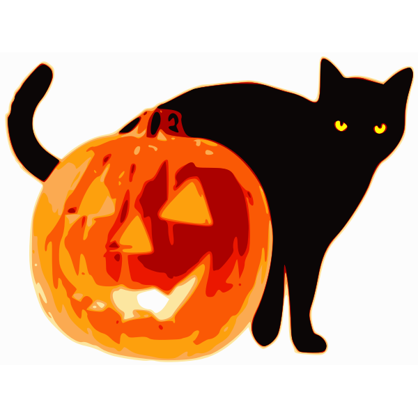 Illustration of a black cat in pumpkin icon for halloween 12463078 Vector  Art at Vecteezy