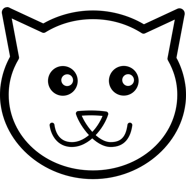 Cat face line art vector image