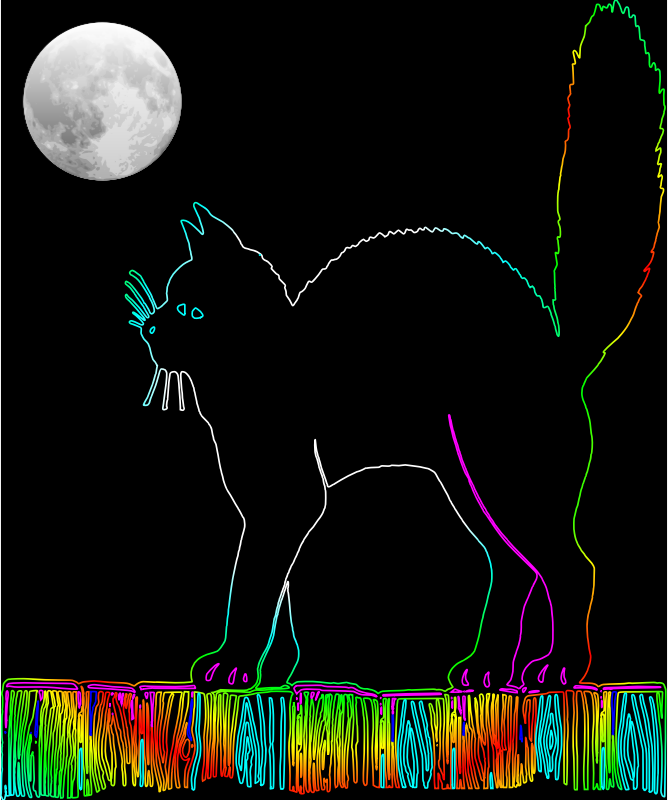 Colourful cat outline