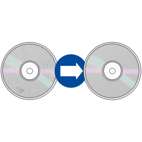 Damaged CD resurfacing sign vector image