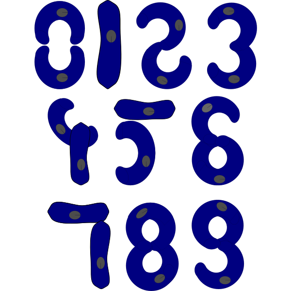 Blue numbers vector image