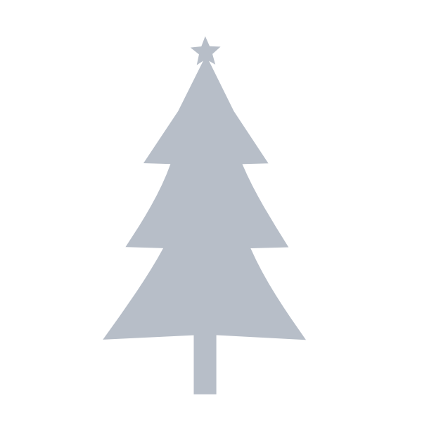 Christmas tree grey silhouette