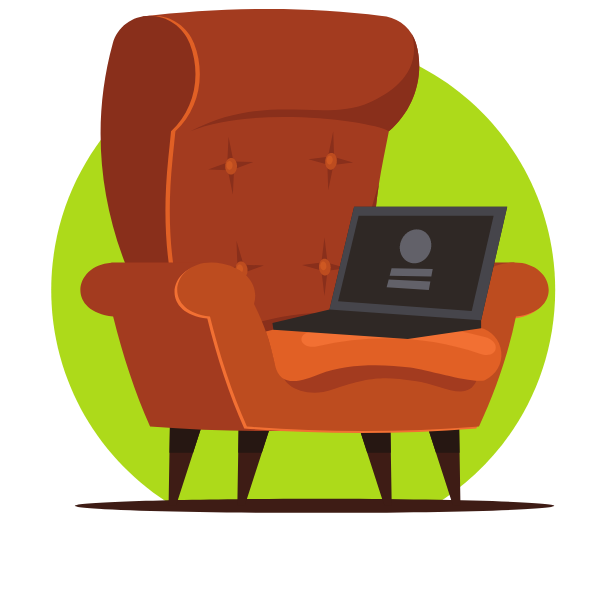 Old chair and a laptop