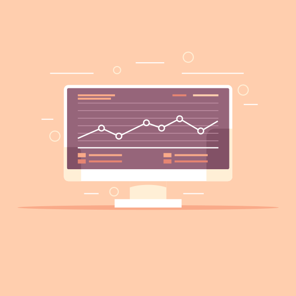 Computer Monitor Displaying Financial Analytics