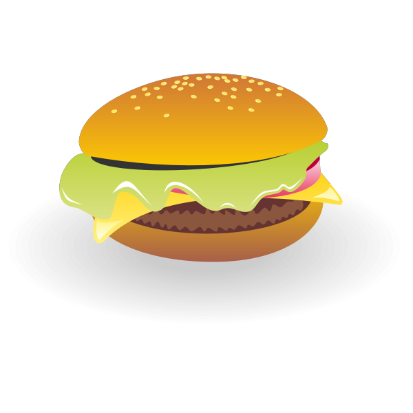 Cheeseburger with sauce vector drawing