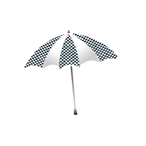 Chequered umbrella vector illustration