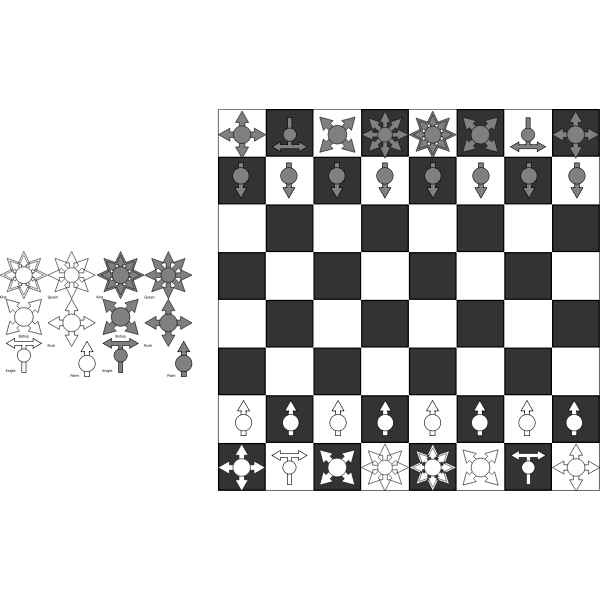chess set design for postal chess