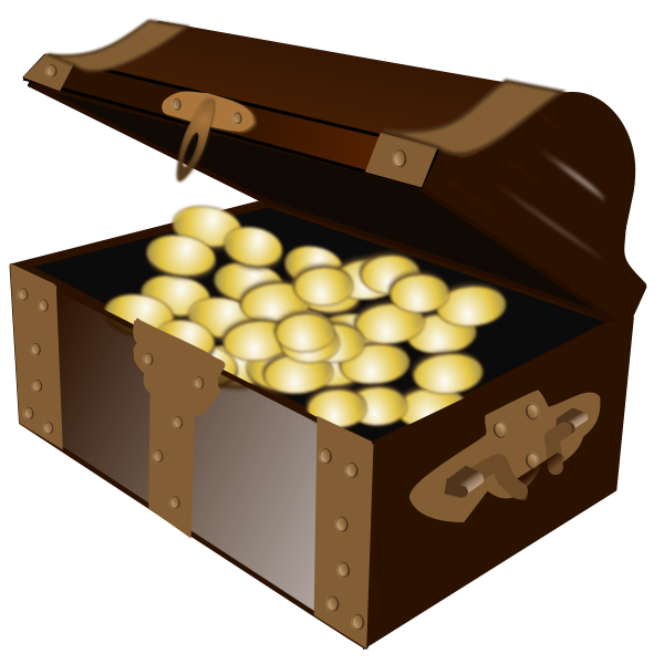 Open cartoon treasure chest