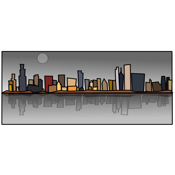 Chicago sky line cartoon vector illustration | Free SVG