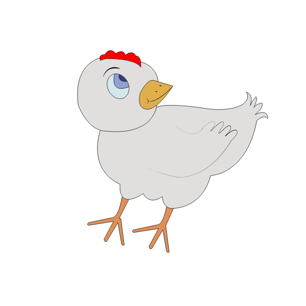 Vector illustration of confused grey chick