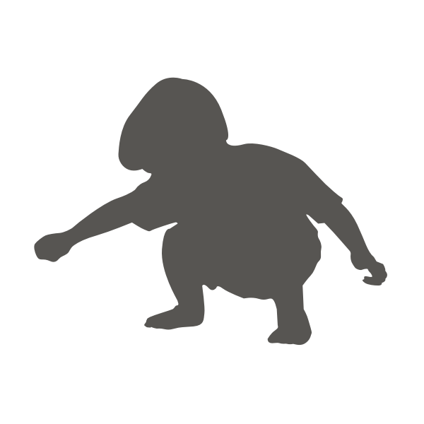 Vector illustration of silhouette of a boy squatting
