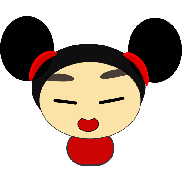 Vector illustration of smiling Chinese girl avatar | Free SVG