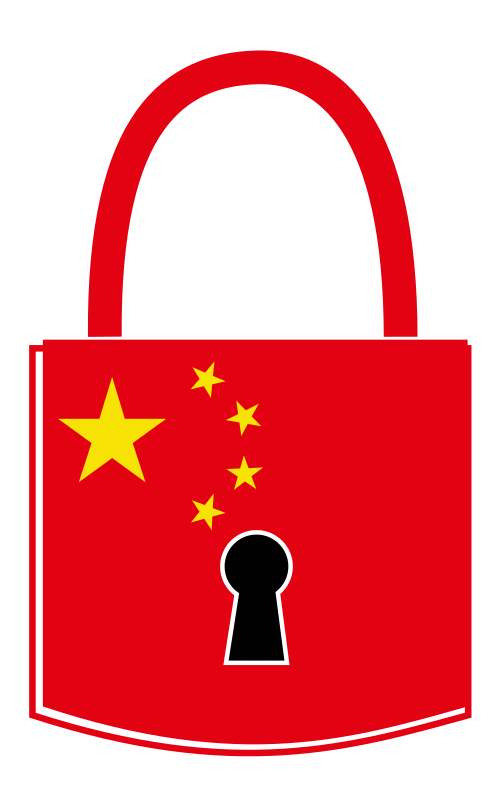 Padlock with Chinese flag