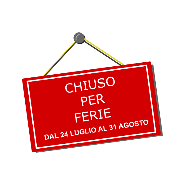 Italian red ''closing '' sign