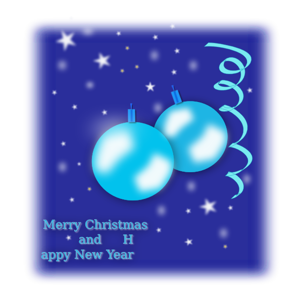 Blue design Christmas card vector drawing