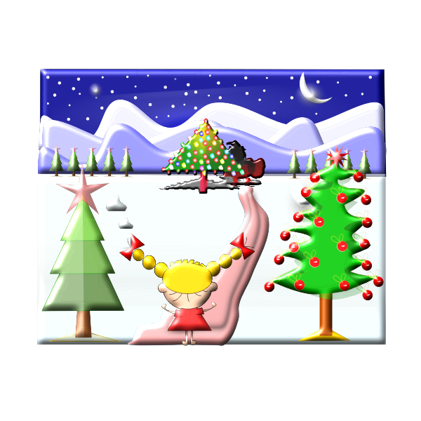 Christmas girl illustration
