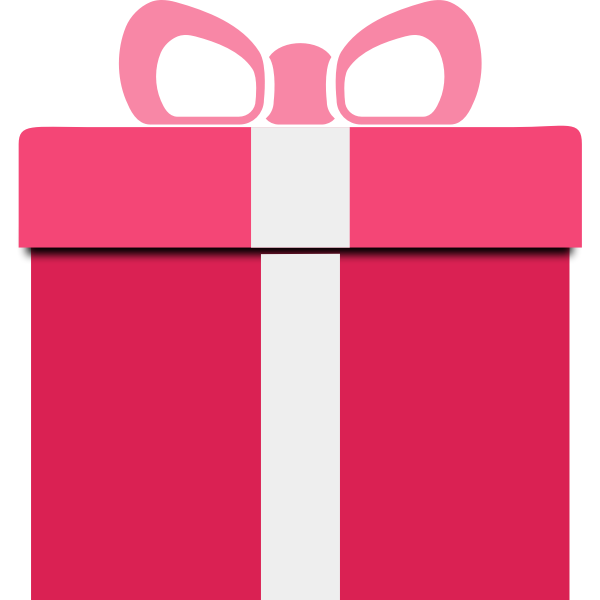 Pink Gift box vector clip art