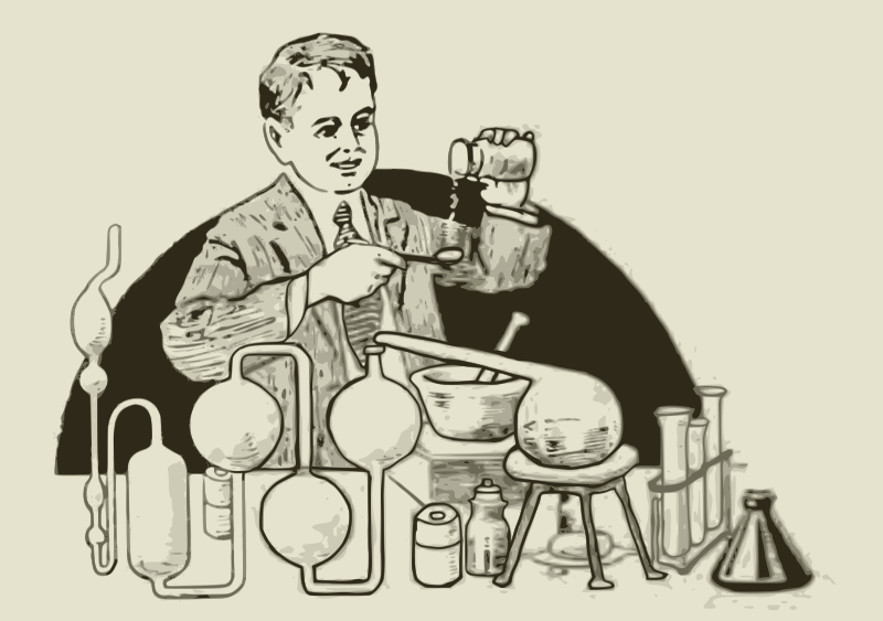 Male Chemist Vintage Illustration
