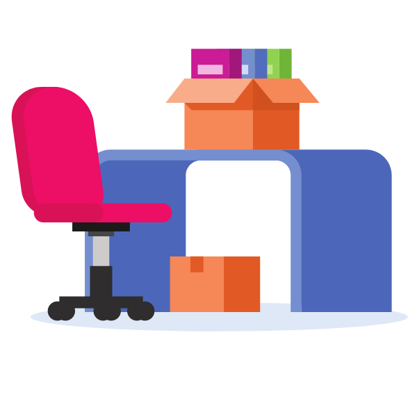 Clean desk of a fired worker