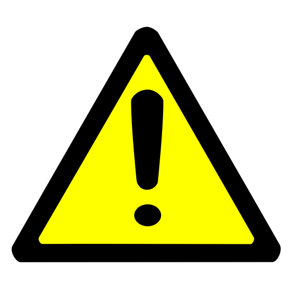 Yellow and black attention sign