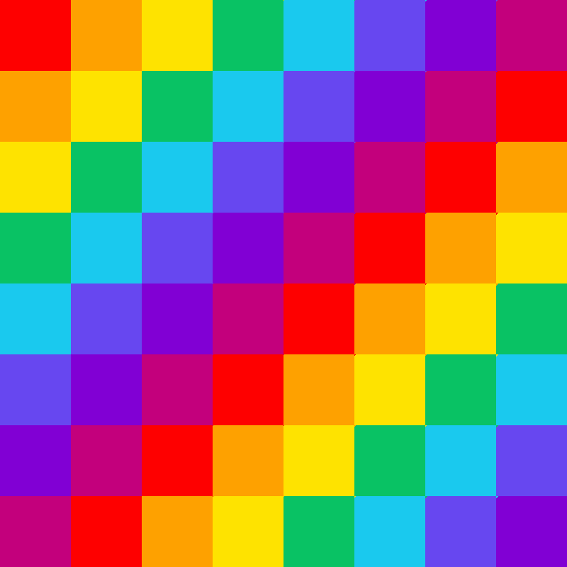 Rainbow checkered pattern