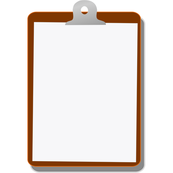 Clipboard with blank paper vector drawing
